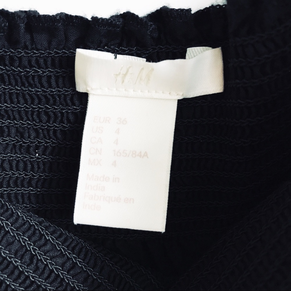 NWOT H&M Black Eyelet Off the Shoulder Top - Picture 5 of 6